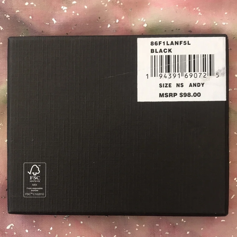 Brand New Michael Kors Genuine Leather Black Slim Billfold Wallet w/ Silver Logo
